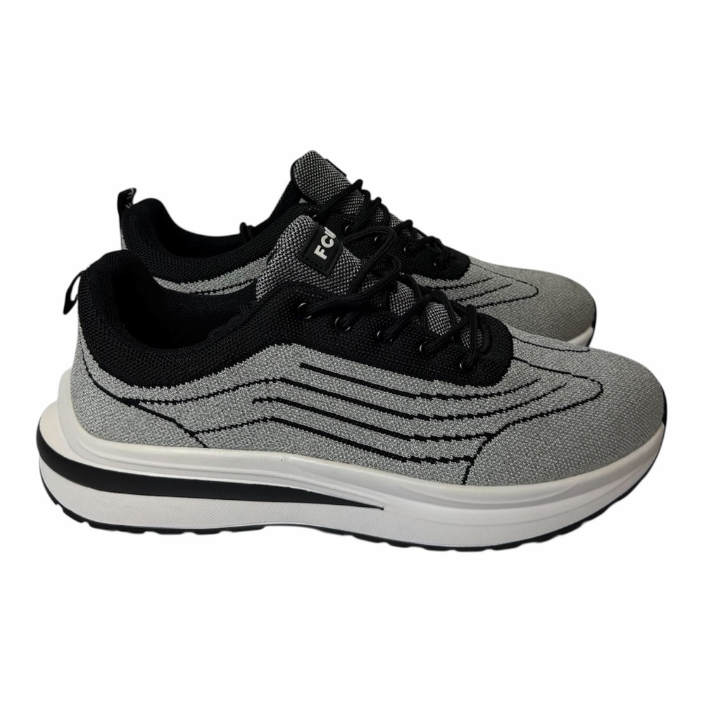 French Connection FC725L Men's Sneakers Grey Black White Size 10 NEW